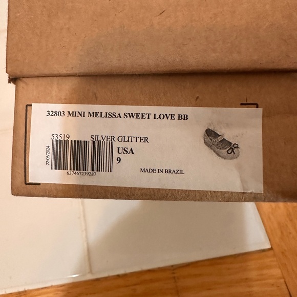 Mini Melissa Sparkly Silver Dress Shoes - Picture 4 of 5